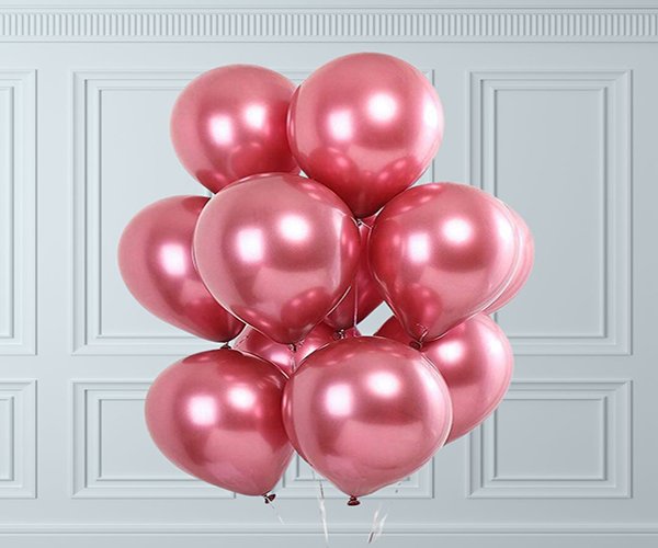 15 Rose Gold Chrome Balloons