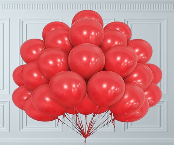 25 Red Helium Balloons