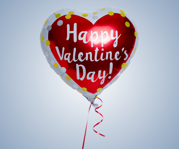 Redwhite Heart Helium Balloon