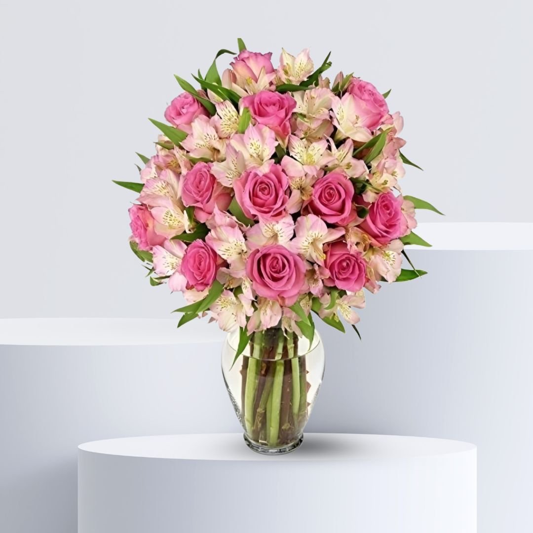 Enchanting Pink Flower Vase Arrangement