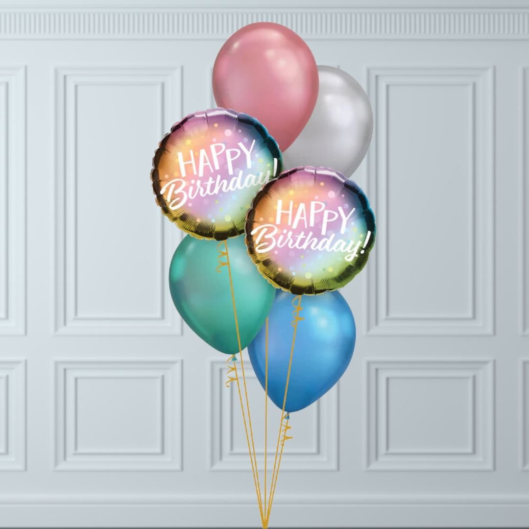 Happy Birthday Chrome Balloons