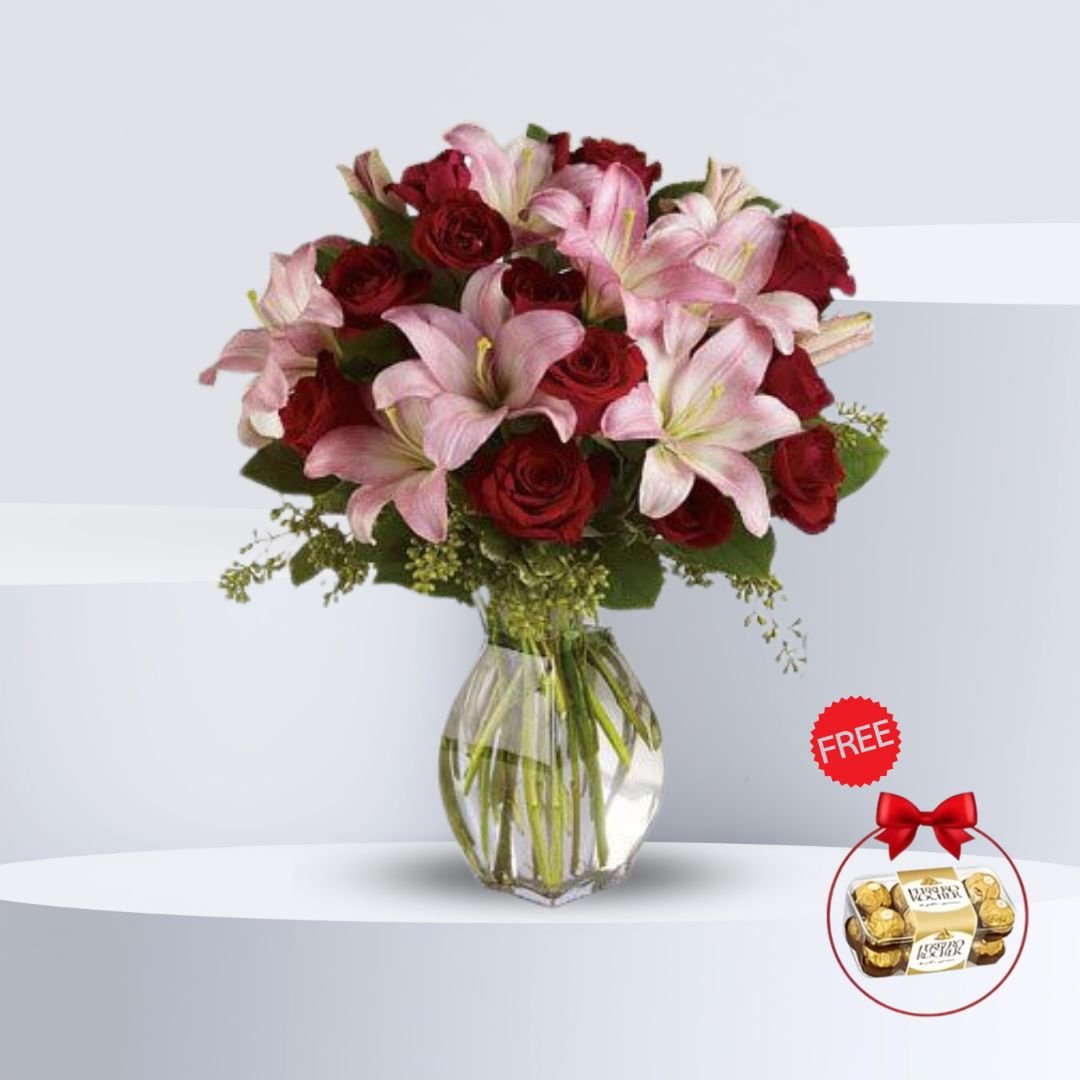 Mix Blooms Arrangement with free chocolate