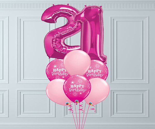 Number Pink Balloon Set