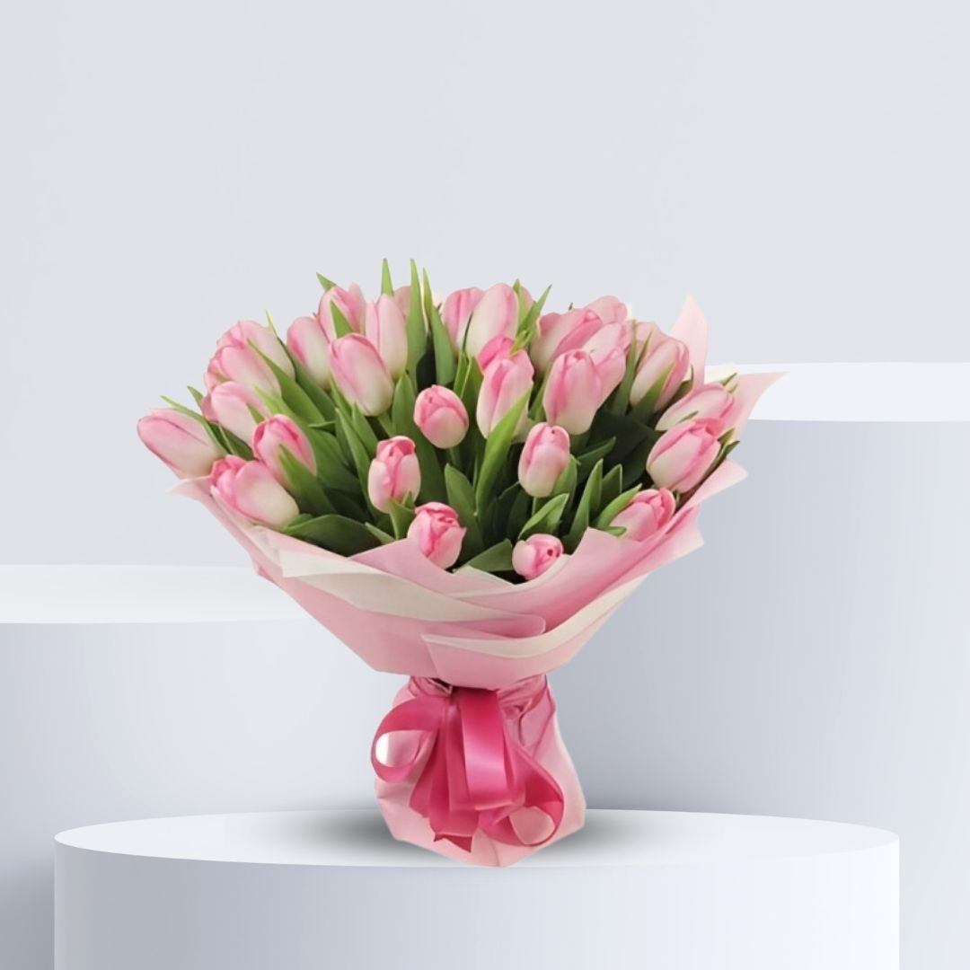 Pink mood tulip bouquet