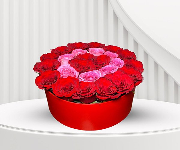 Red Box Roses Arrangement