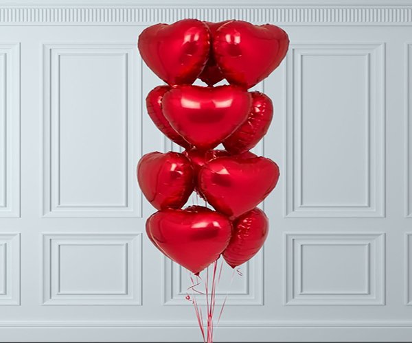 Red Heart Balloons Set