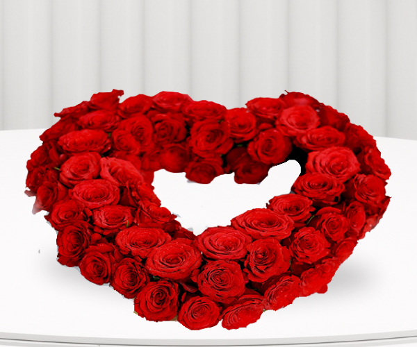 Red Rose Big Heart Arrangement