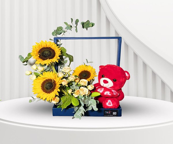 Teddy Sunflower Gift Box