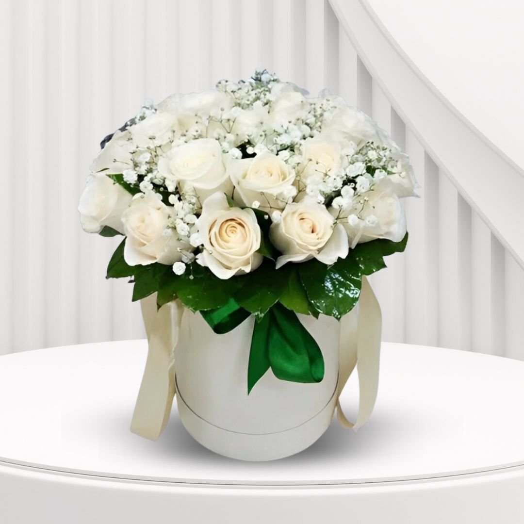 White Roses Flower Box