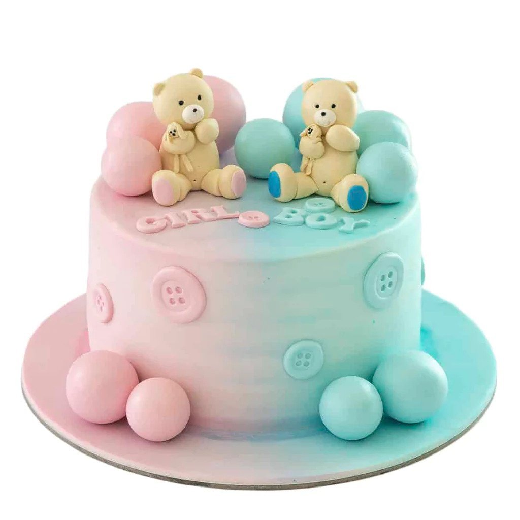 2 Bears gender reveal cake -2kg