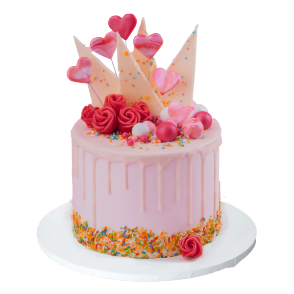 Pink Heart Drip Cake - 2KG