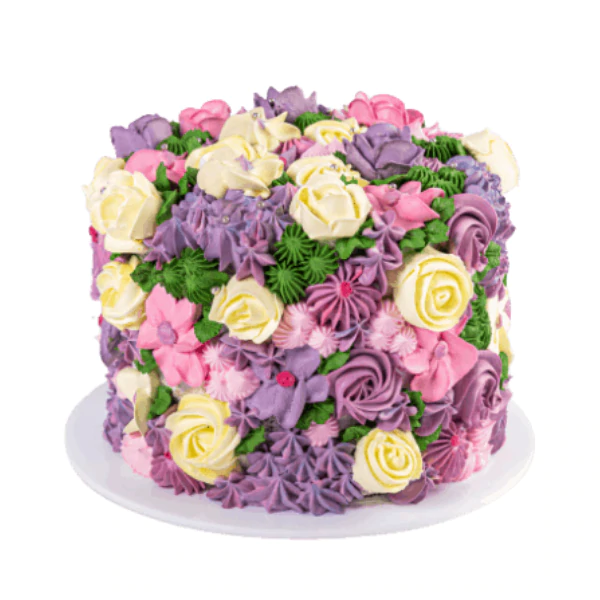 Floral Cream Tall Cake -2KG