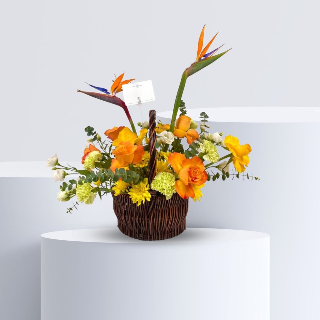 Birds of Paradise Floral Basket