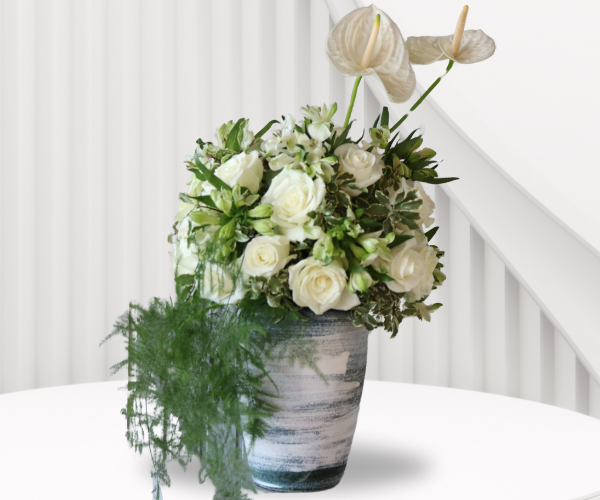 Tranquil Azure Bloom Floral Arrangement